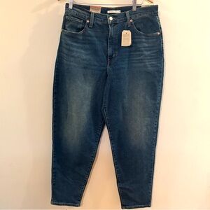 Levi's High Waisted Mom Jeans - Dark Blue Denim, Sz 32 waist, 29 leg. NWT.